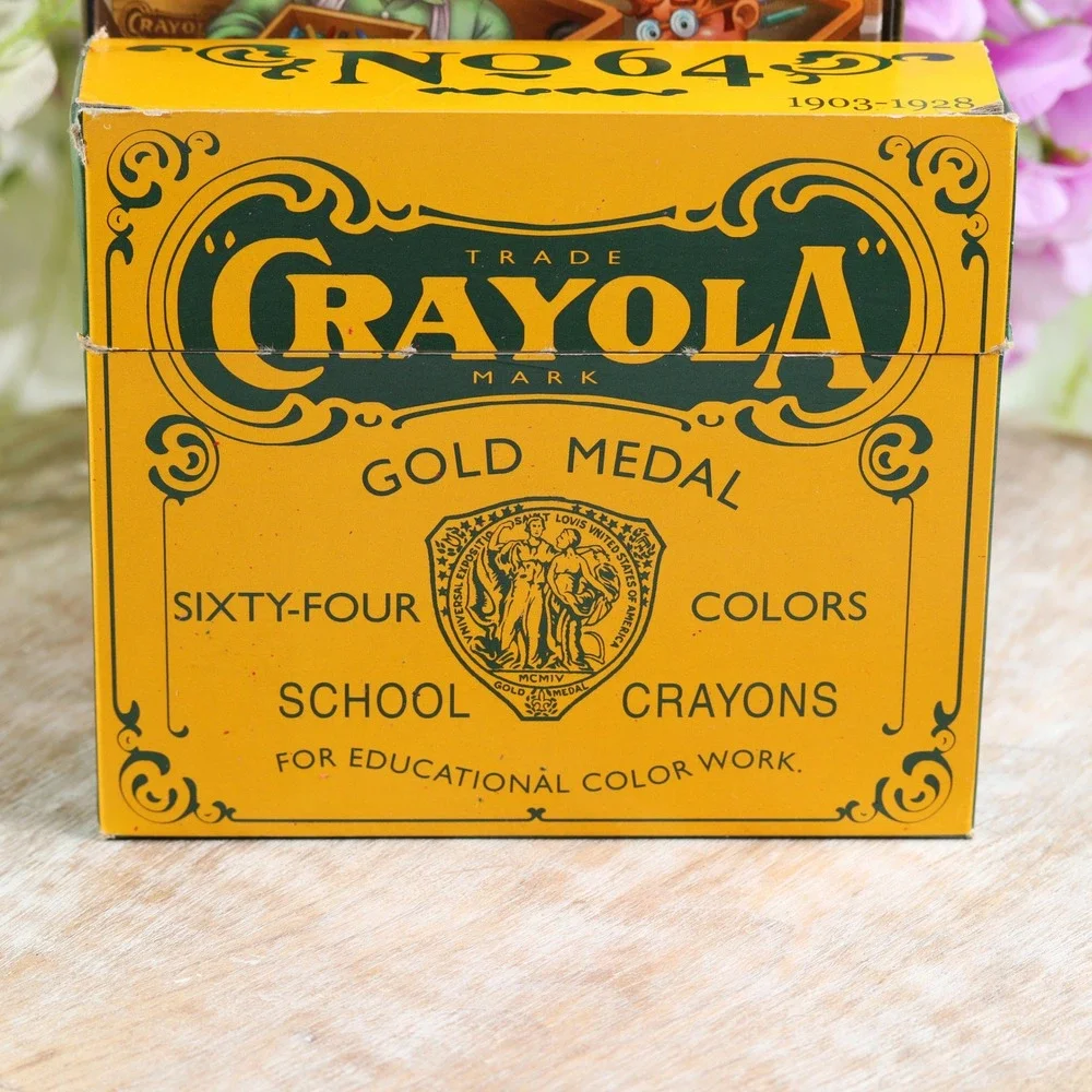 Crayola 100th Anniversary Tin 1903-2003 Retired Colors 64 Count Gold Medal Box